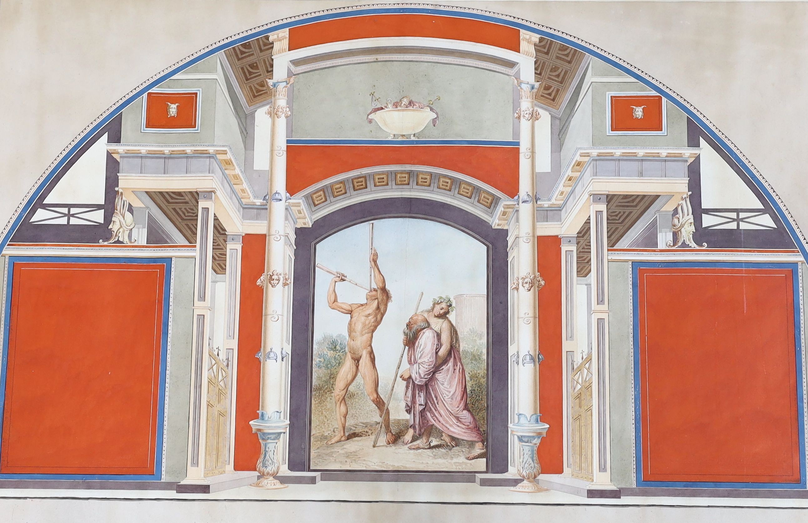 19th Century English School, watercolour, Stage set design, 49 x 76cm